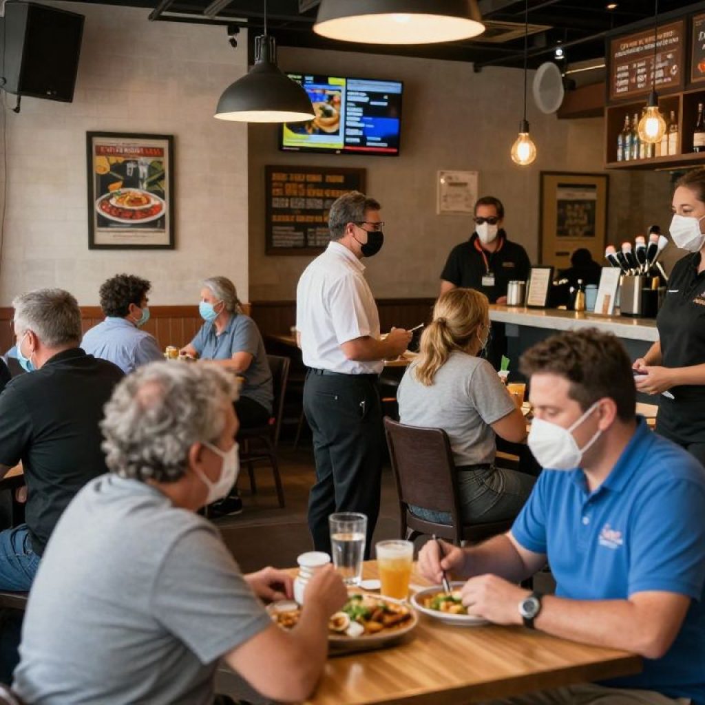 Patrons enjoying a meal at a Kansas City restaurant symbolizing community safety.