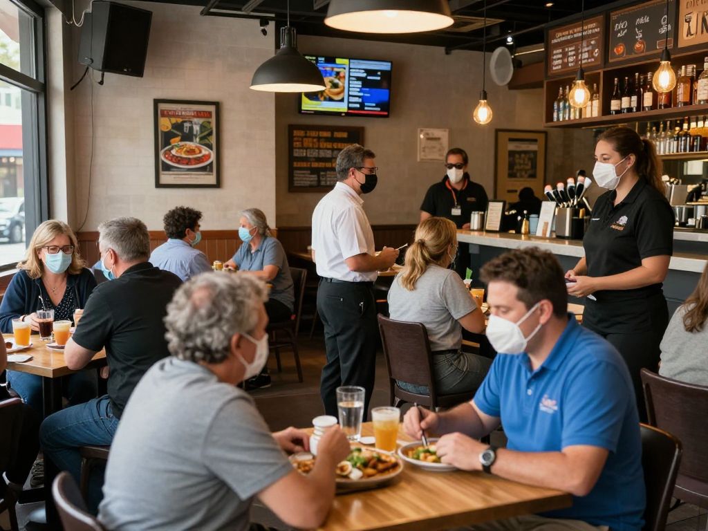 Patrons enjoying a meal at a Kansas City restaurant symbolizing community safety.
