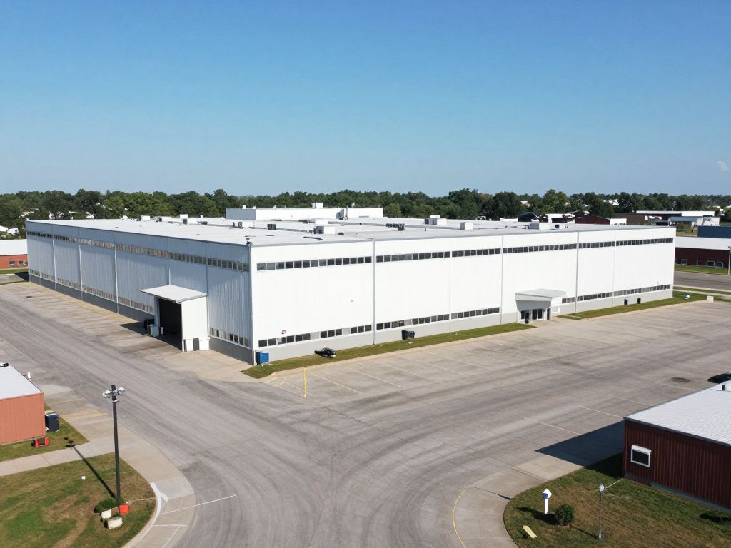 Exterior view of an industrial warehouse in Kansas City