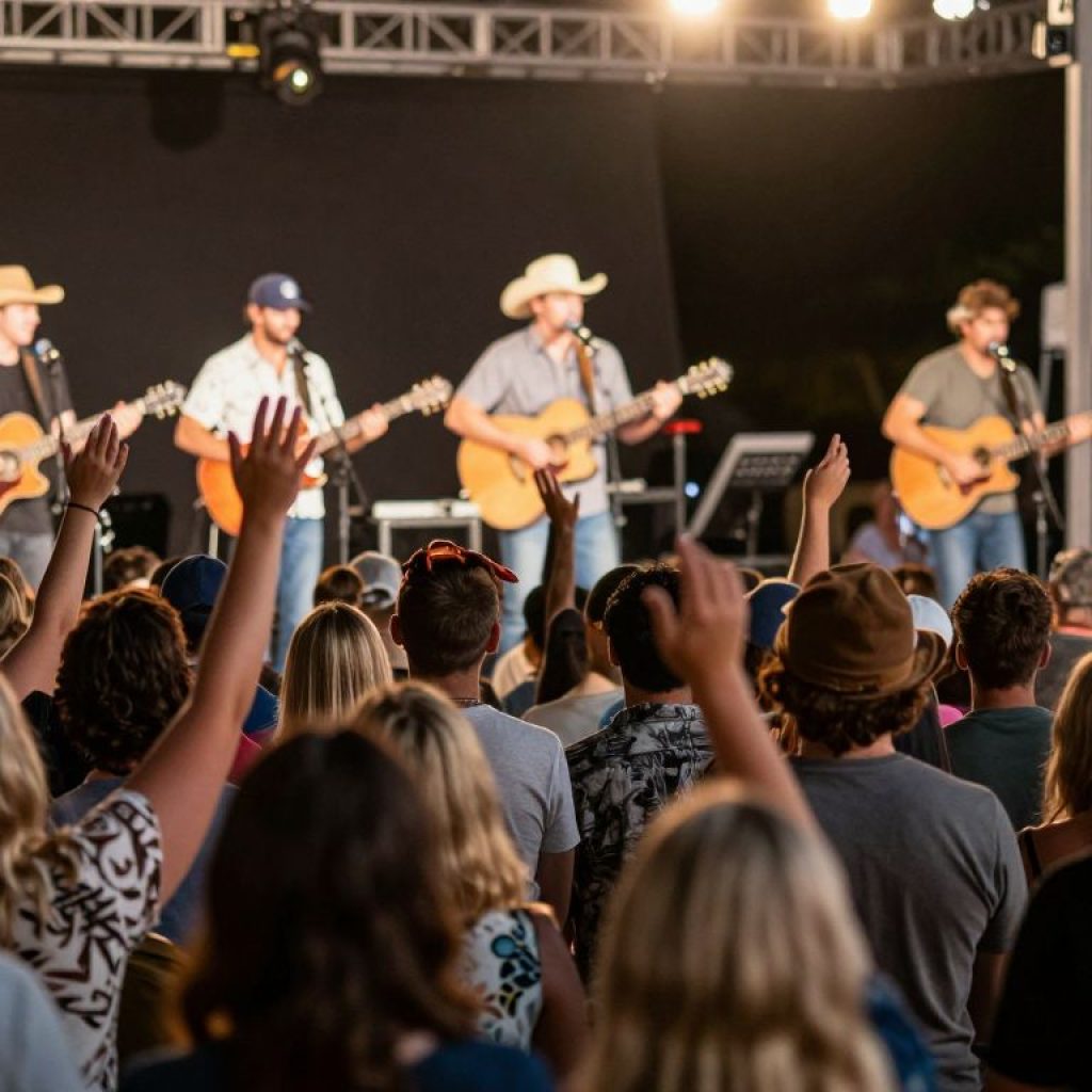 Fans enjoying a live concert by Megan Moroney