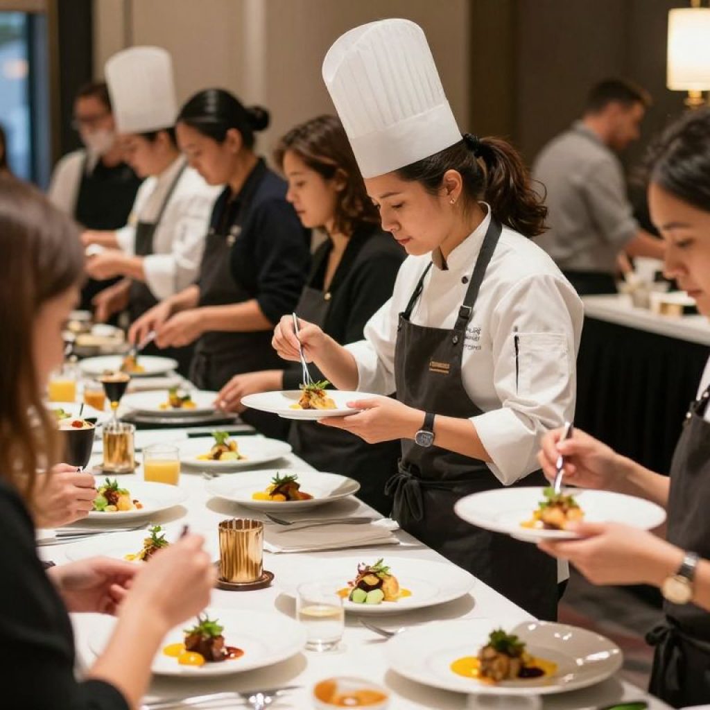 Guests enjoying MUSE dining event with women chefs and food pairings
