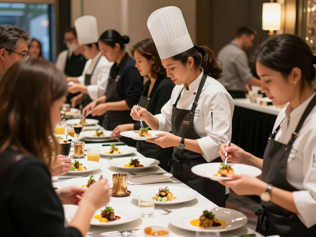 Guests enjoying MUSE dining event with women chefs and food pairings