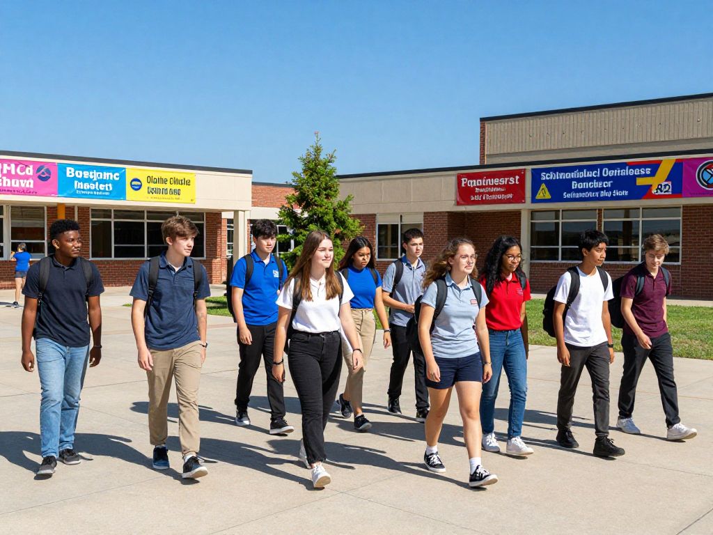 Students in an Olathe school promoting safety and inclusivity.