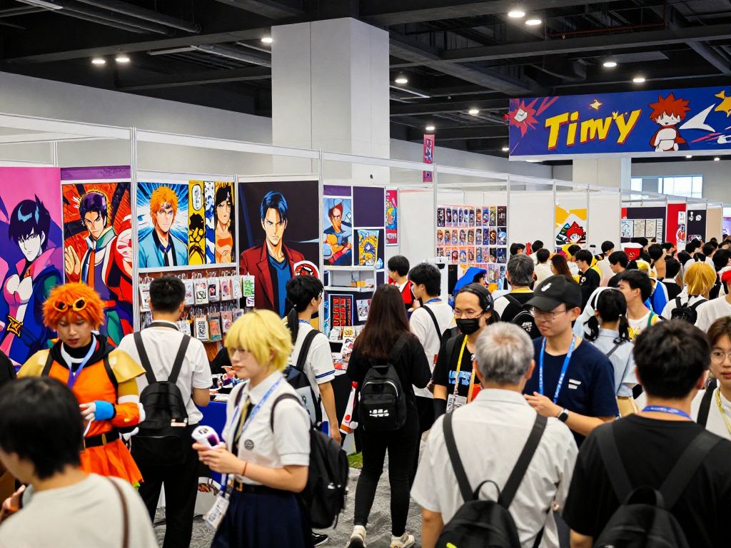 Crowd at Planet Comicon with fans in costume