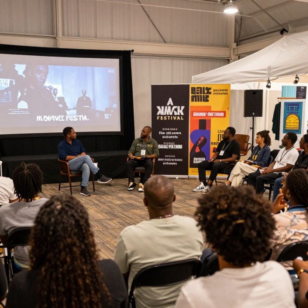 Attendees enjoying the Reel Black Film Fest in Kansas City.