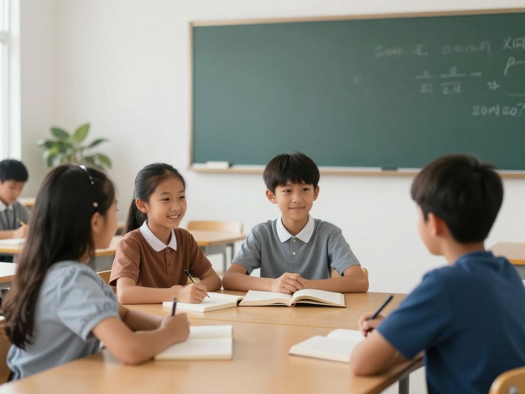 Students discussing religious freedom in a school setting
