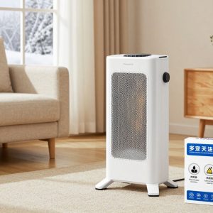 Space heater safely placed in a Kansas City home during winter.