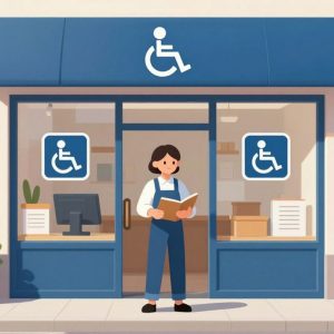 Small business owner advocating for accessibility rights