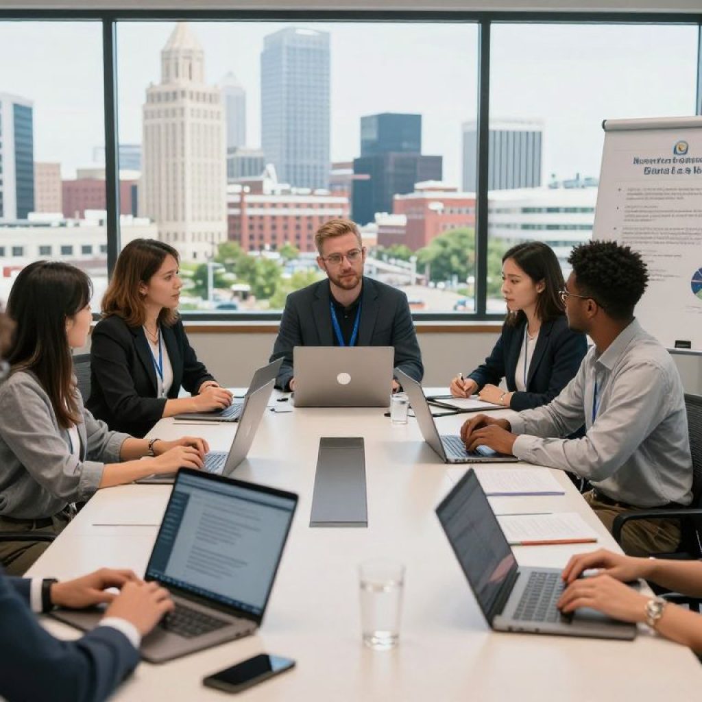 Small business owners participating in a marketing workshop