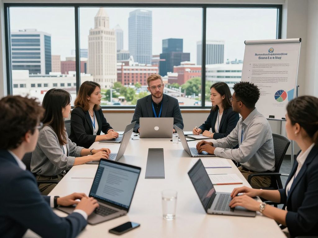 Small business owners participating in a marketing workshop