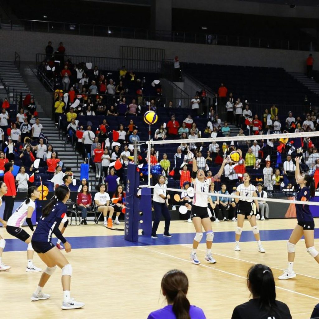 Youth volleyball teams competing at the Kansas City Convention Center